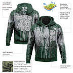 Custom Stitched Green Gray-White 3D Pattern Design Dripping Splatter Sports Pullover Sweatshirt Hoodie