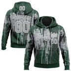 Custom Stitched Green Gray-White 3D Pattern Design Dripping Splatter Sports Pullover Sweatshirt Hoodie