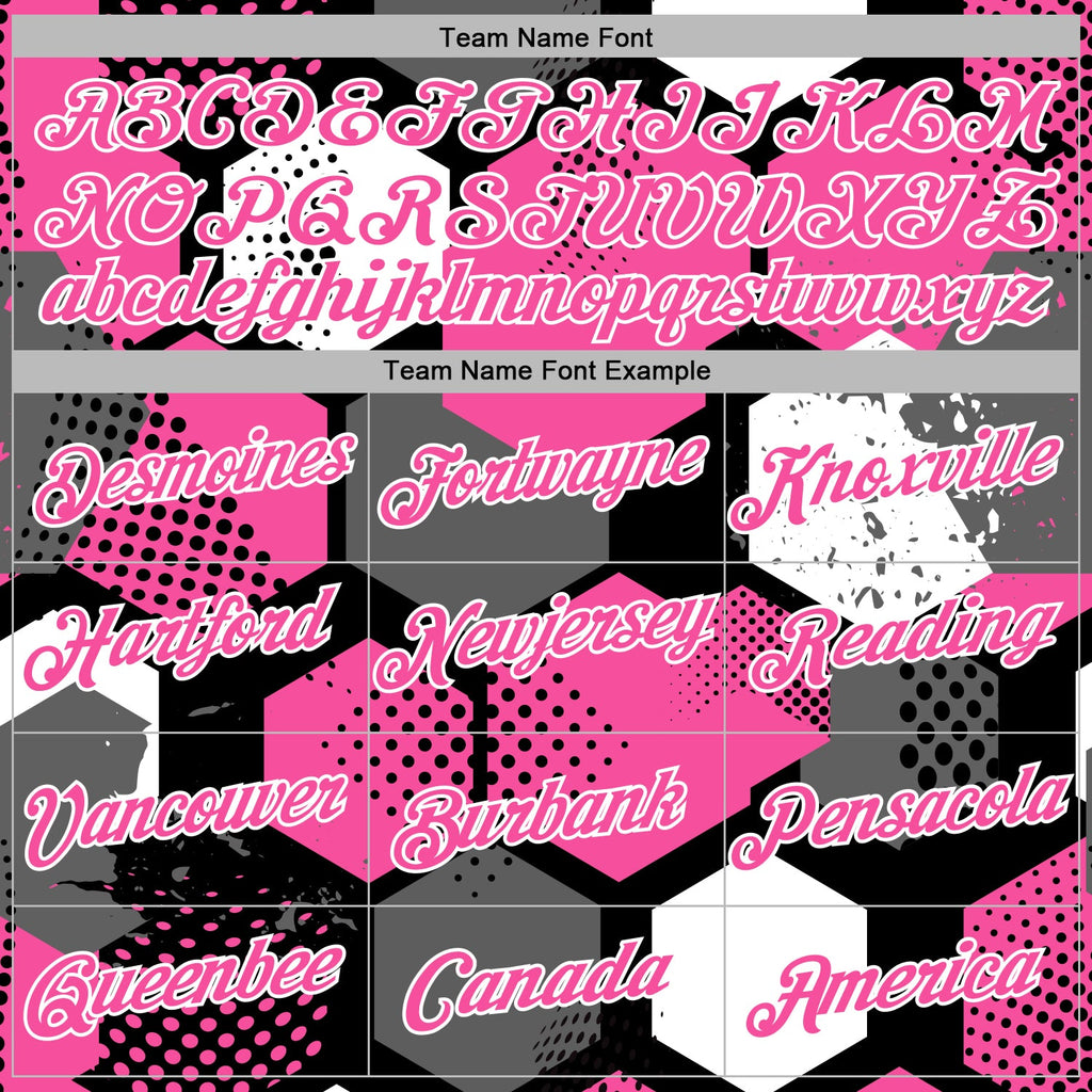 Custom Stitched Black Pink-White 3D Pattern Design Geometric Shape Sports Pullover Sweatshirt Hoodie