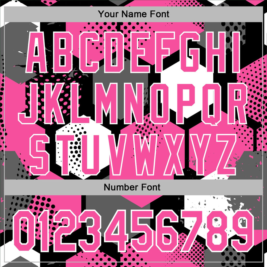 Custom Stitched Black Pink-White 3D Pattern Design Geometric Shape Sports Pullover Sweatshirt Hoodie