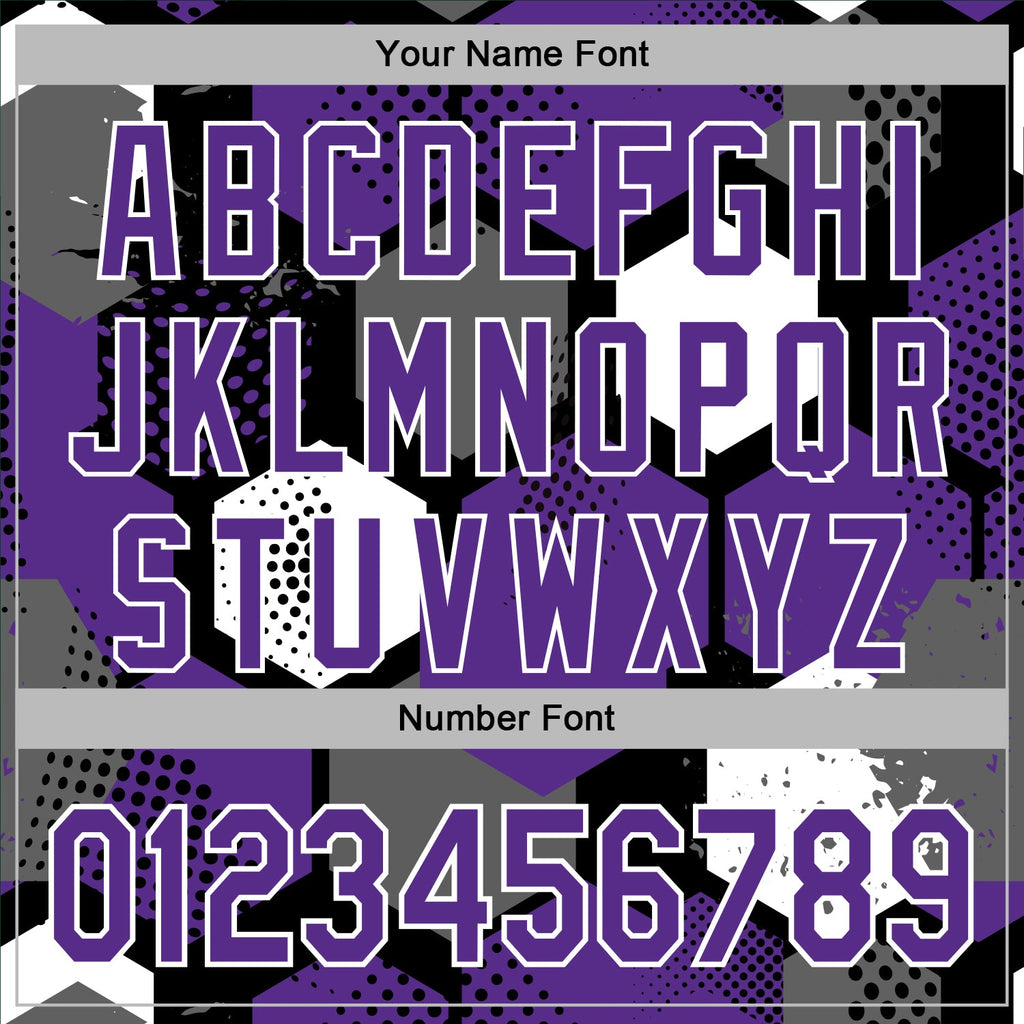 Custom Stitched Black Purple-White 3D Pattern Design Geometric Shape Sports Pullover Sweatshirt Hoodie