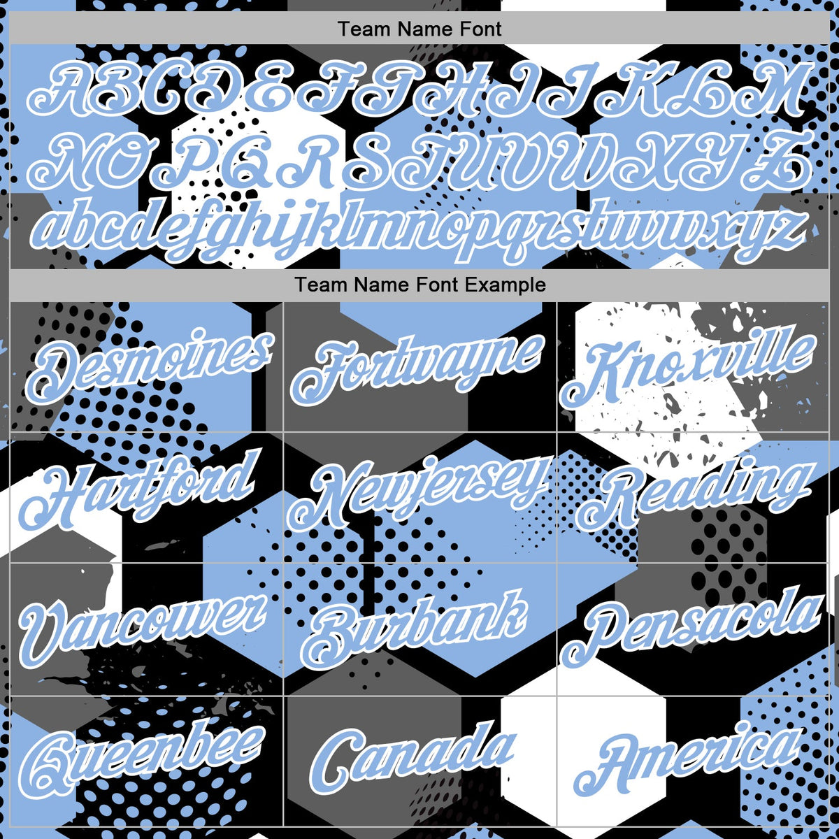 Custom Stitched Black Light Blue-White 3D Pattern Design Geometric Shape Sports Pullover Sweatshirt Hoodie