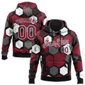 Custom Stitched Black Crimson-White 3D Pattern Design Geometric Shape Sports Pullover Sweatshirt Hoodie