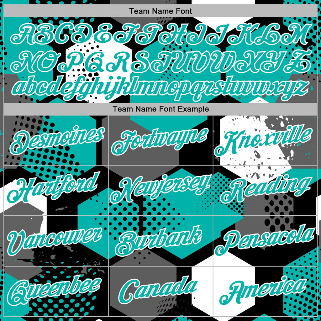 Custom Stitched Black Aqua-White 3D Pattern Design Geometric Shape Sports Pullover Sweatshirt Hoodie