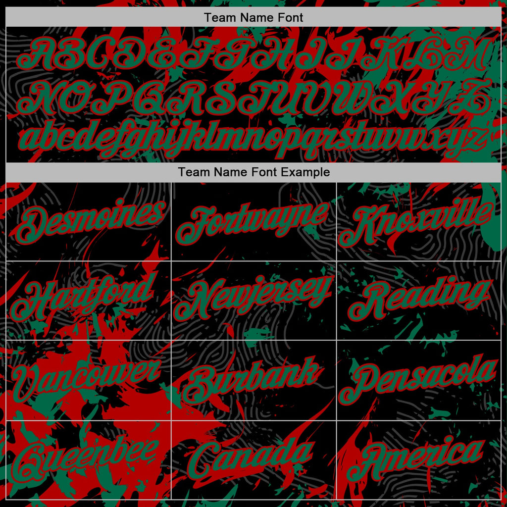 Custom Stitched Black Kelly Green-Red 3D Pattern Design Splash Sports Pullover Sweatshirt Hoodie