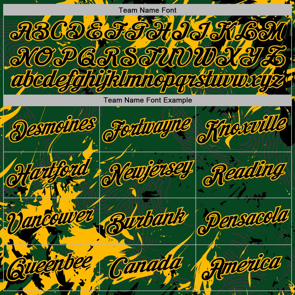 Custom Stitched Green Black-Gold 3D Pattern Design Splash Sports Pullover Sweatshirt Hoodie