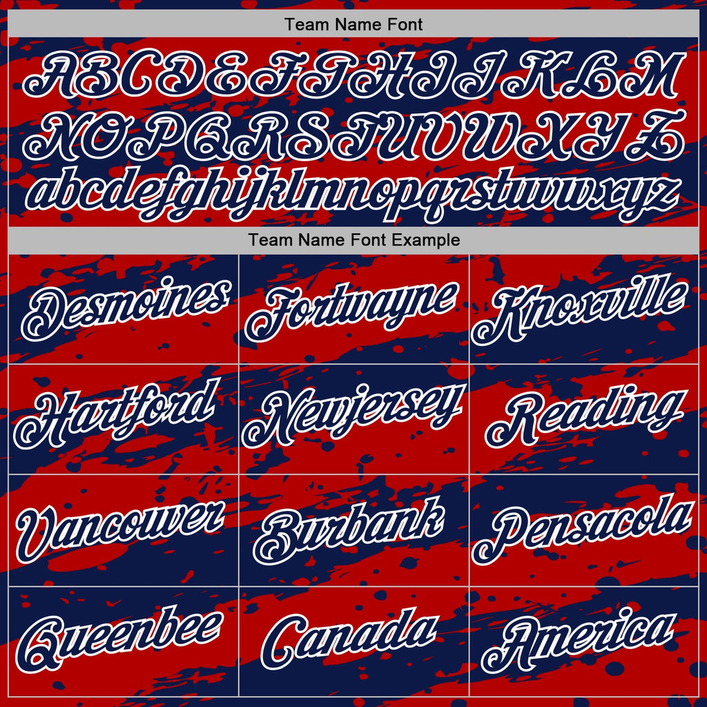 Custom Stitched Red Navy-White 3D Pattern Design Splash Torn Paper Style Sports Pullover Sweatshirt Hoodie