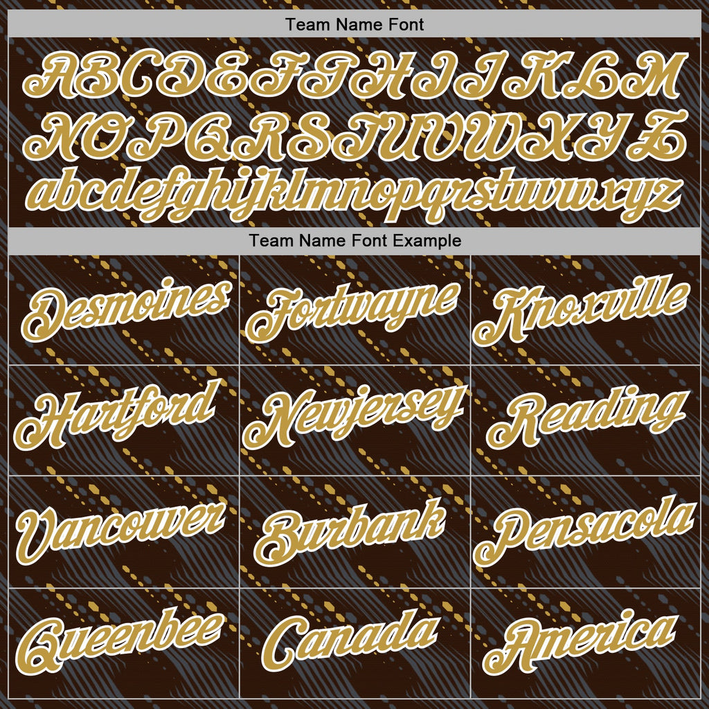 Custom Stitched Brown Old Gold-White 3D Pattern Design Slant Lines Sports Pullover Sweatshirt Hoodie