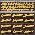 Custom Stitched Brown Gold-White 3D Pattern Design Slant Lines Sports Pullover Sweatshirt Hoodie