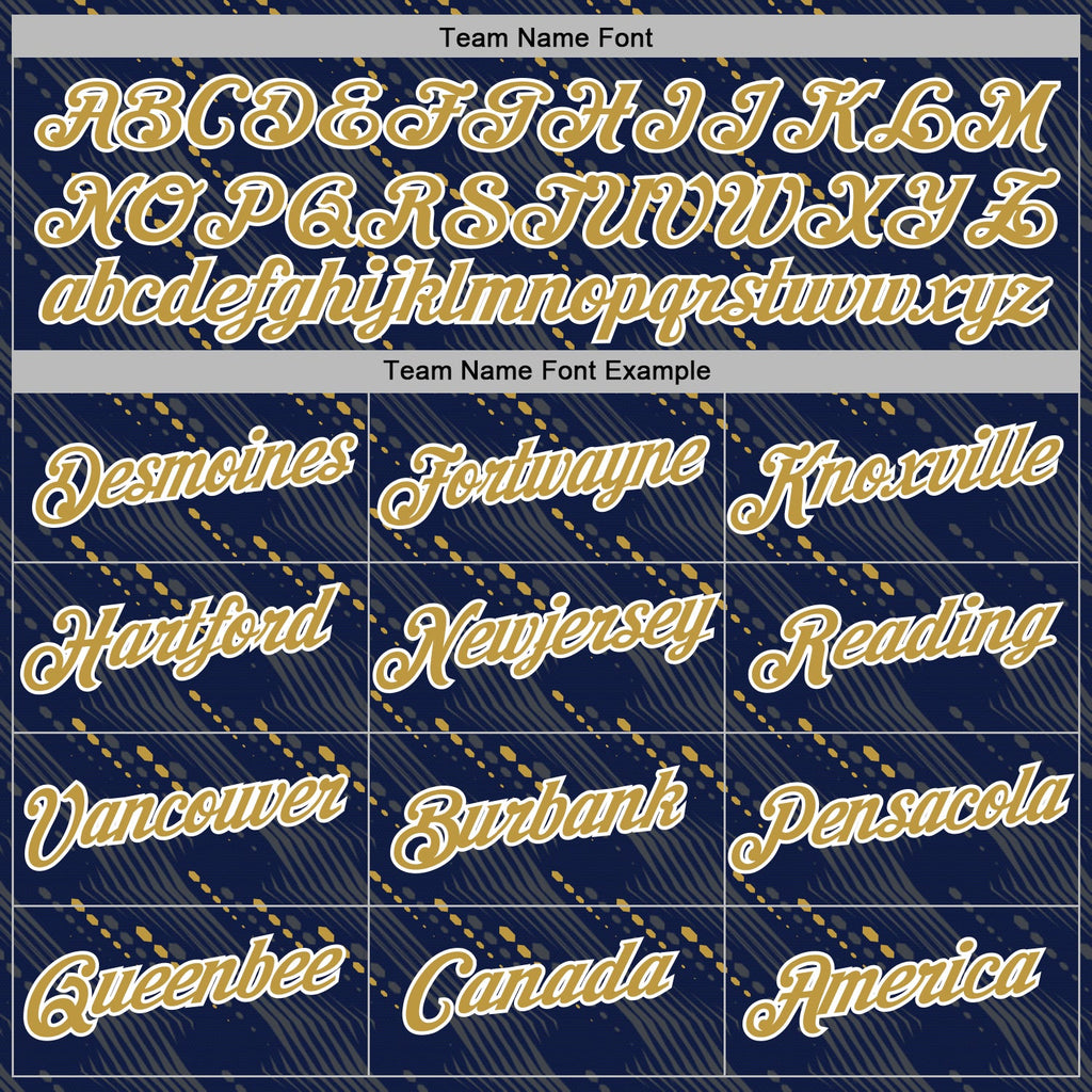 Custom Stitched Navy Old Gold-White 3D Pattern Design Slant Lines Sports Pullover Sweatshirt Hoodie