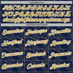 Custom Stitched Navy Old Gold-White 3D Pattern Design Slant Lines Sports Pullover Sweatshirt Hoodie