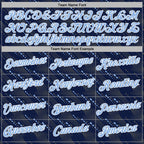 Custom Stitched Navy Light Blue-White 3D Pattern Design Slant Lines Sports Pullover Sweatshirt Hoodie