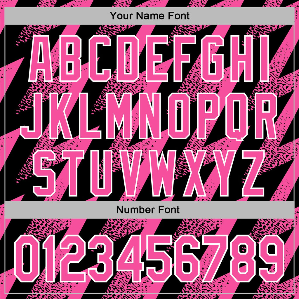 Custom Stitched Black Pink-White 3D Pattern Design Zigzag Shape Sports Pullover Sweatshirt Hoodie