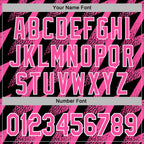 Custom Stitched Black Pink-White 3D Pattern Design Zigzag Shape Sports Pullover Sweatshirt Hoodie