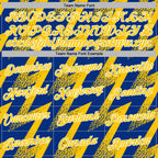 Custom Stitched Royal Yellow-White 3D Pattern Design Zigzag Shape Sports Pullover Sweatshirt Hoodie