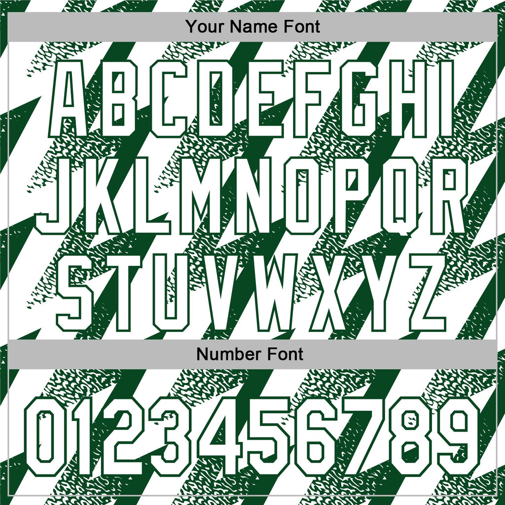 Custom Stitched White Green 3D Pattern Design Zigzag Shape Sports Pullover Sweatshirt Hoodie