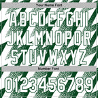 Custom Stitched White Green 3D Pattern Design Zigzag Shape Sports Pullover Sweatshirt Hoodie