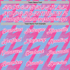 Custom Stitched Light Blue Pink-White 3D Pattern Design Zigzag Shape Sports Pullover Sweatshirt Hoodie