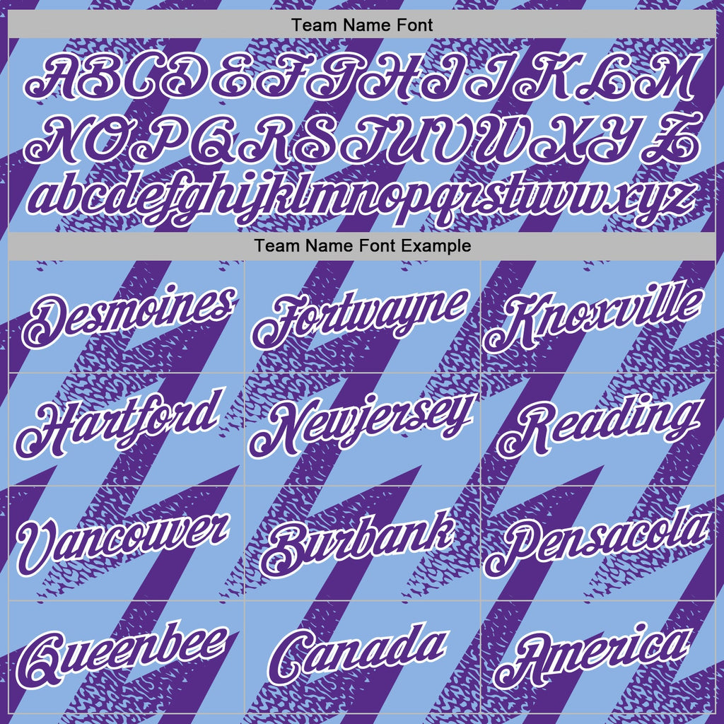 Custom Stitched Light Blue Purple-White 3D Pattern Design Zigzag Shape Sports Pullover Sweatshirt Hoodie