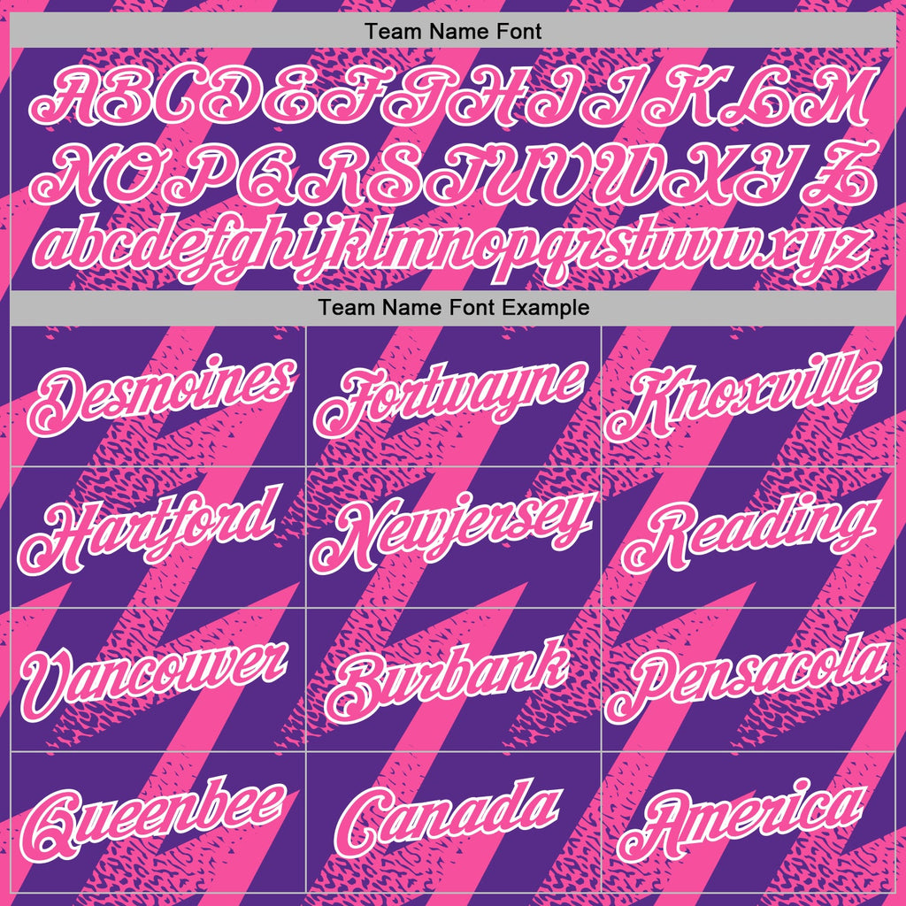 Custom Stitched Purple Pink-White 3D Pattern Design Zigzag Shape Sports Pullover Sweatshirt Hoodie