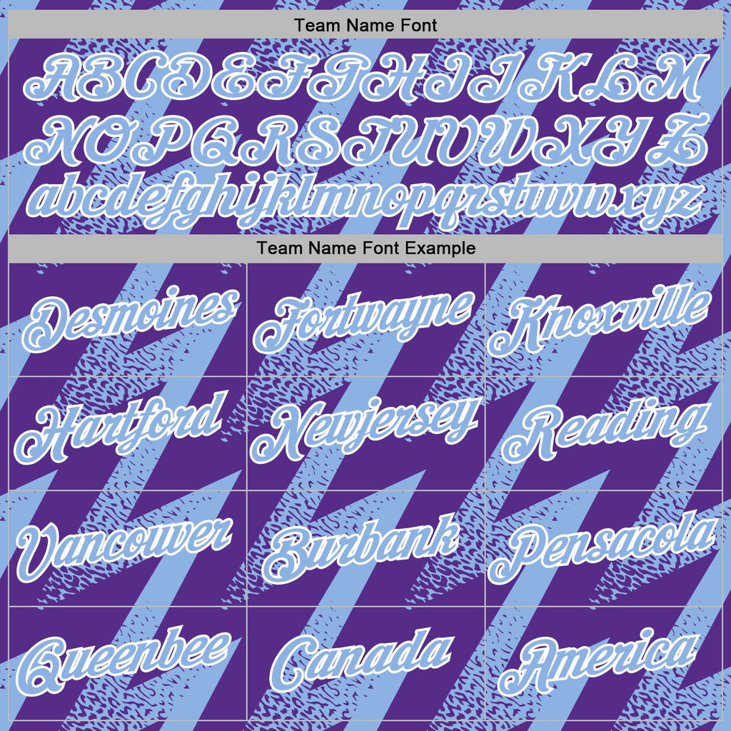 Custom Stitched Purple Light Blue-White 3D Pattern Design Zigzag Shape Sports Pullover Sweatshirt Hoodie