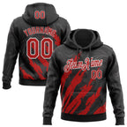 Custom Stitched Black Red-White 3D Pattern Design Splash Sports Pullover Sweatshirt Hoodie