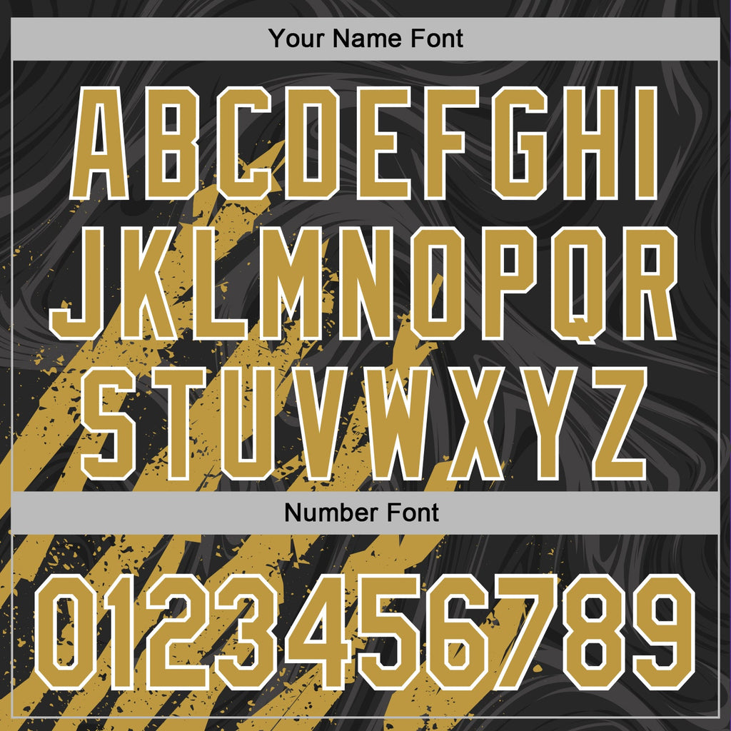 Custom Stitched Black Old Gold-White 3D Pattern Design Splash Sports Pullover Sweatshirt Hoodie
