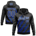 Custom Stitched Black Royal-White 3D Pattern Design Splash Sports Pullover Sweatshirt Hoodie