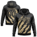 Custom Stitched Black Vegas Gold 3D Pattern Design Splash Sports Pullover Sweatshirt Hoodie