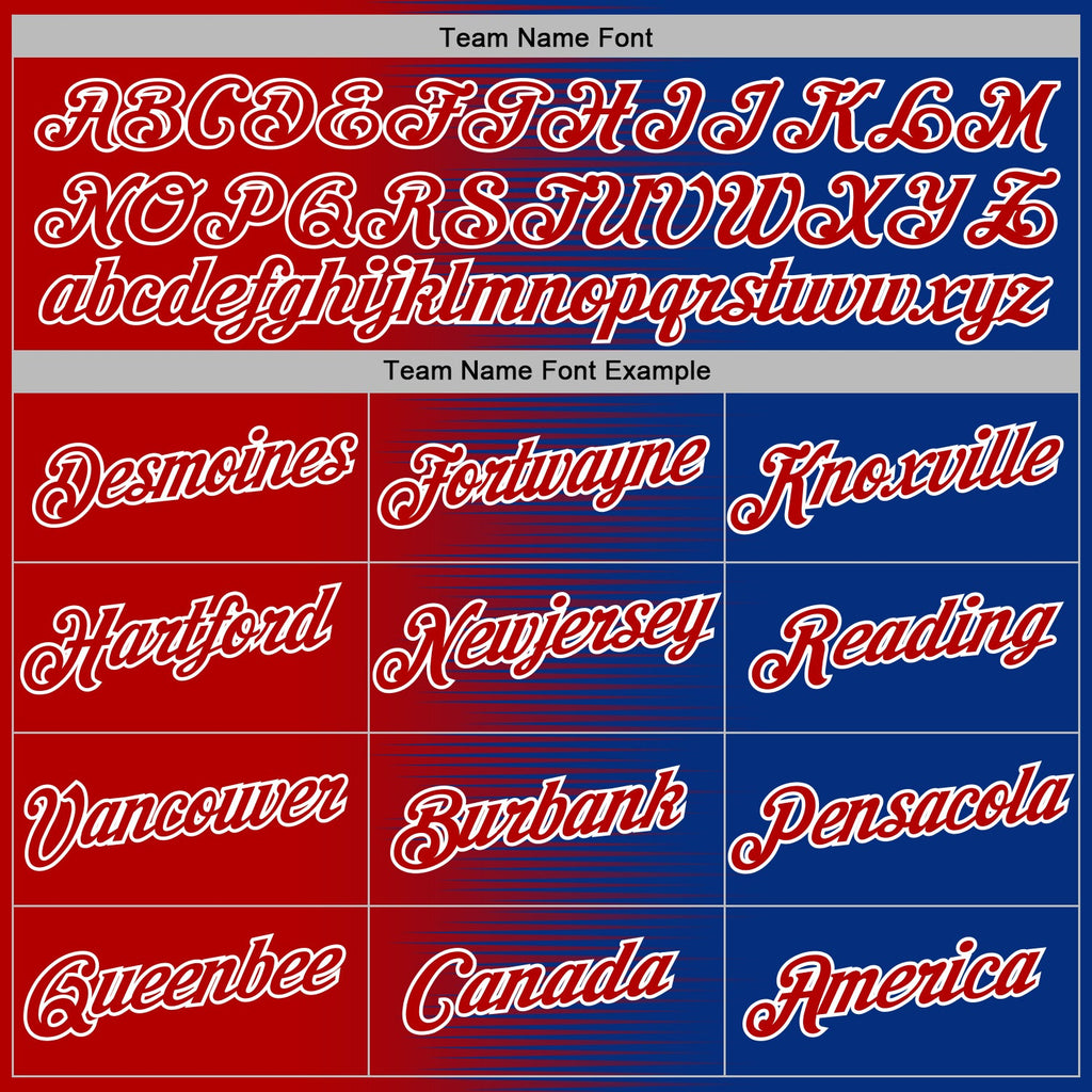 Custom Stitched Royal Red-White 3D Pattern Design Gradient Line Sports Pullover Sweatshirt Hoodie