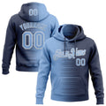 Custom Stitched Navy Light Blue-White 3D Pattern Design Gradient Line Sports Pullover Sweatshirt Hoodie