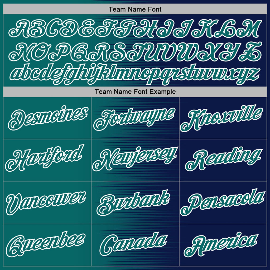 Custom Stitched Navy Teal-White 3D Pattern Design Gradient Line Sports Pullover Sweatshirt Hoodie