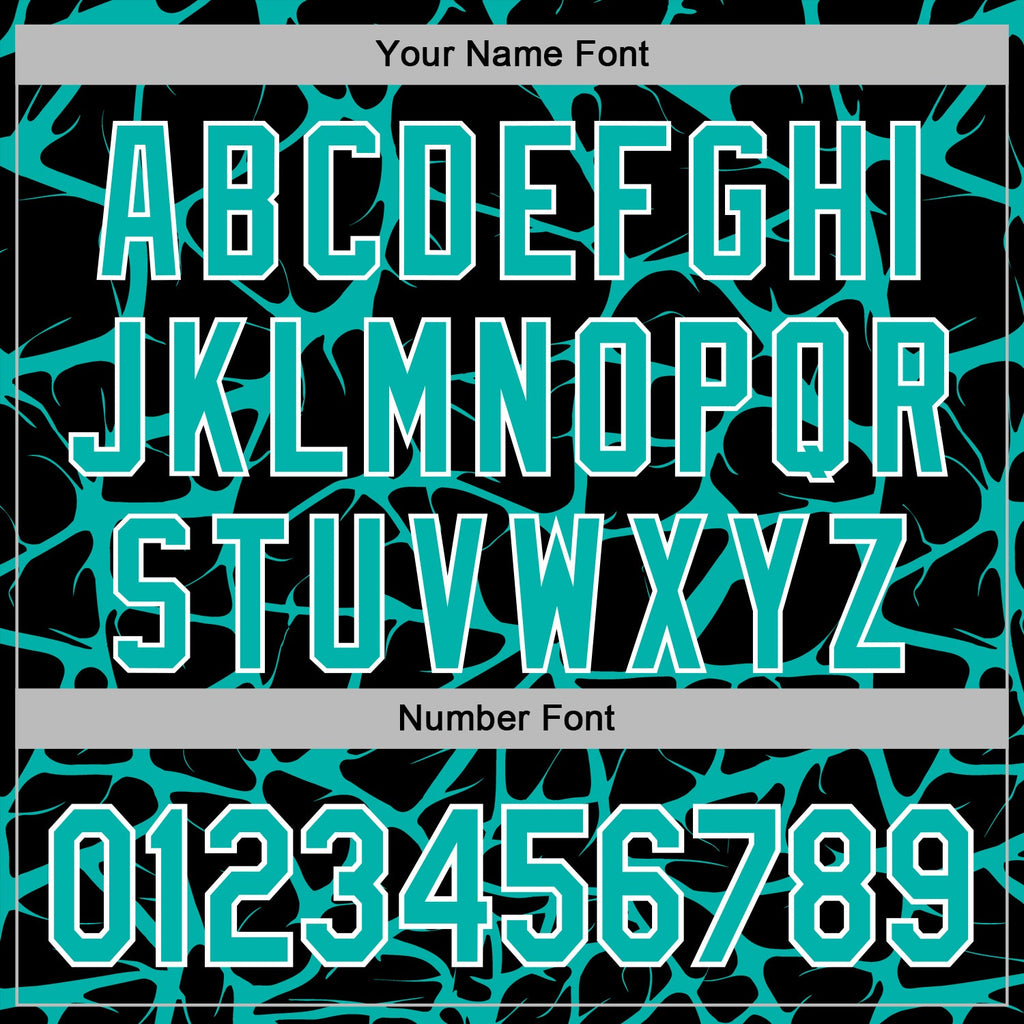 Custom Stitched Black Aqua-White 3D Pattern Design Abstract Network Sports Pullover Sweatshirt Hoodie