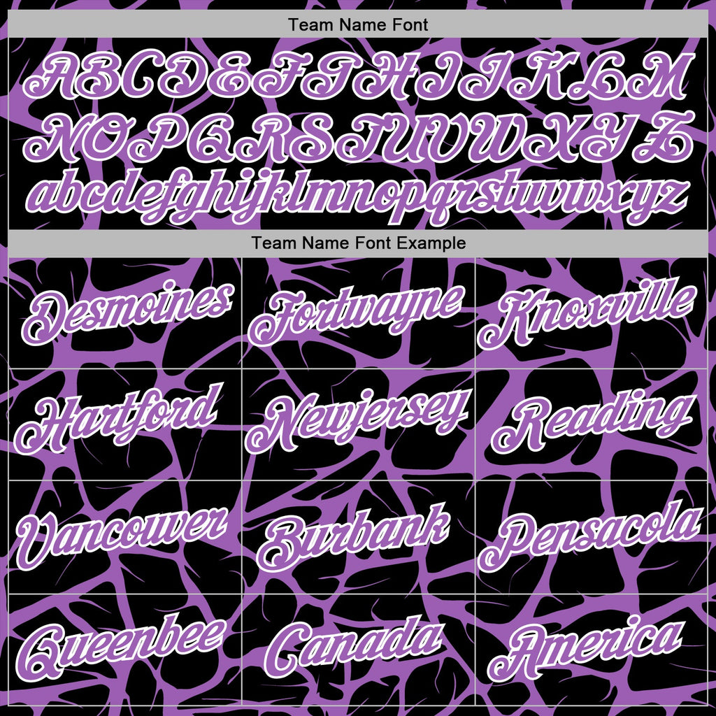 Custom Stitched Black Medium Purple-White 3D Pattern Design Abstract Network Sports Pullover Sweatshirt Hoodie