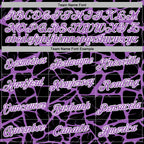 Custom Stitched Black Medium Purple-White 3D Pattern Design Abstract Network Sports Pullover Sweatshirt Hoodie