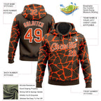 Custom Stitched Brown Orange-White 3D Pattern Design Abstract Network Sports Pullover Sweatshirt Hoodie