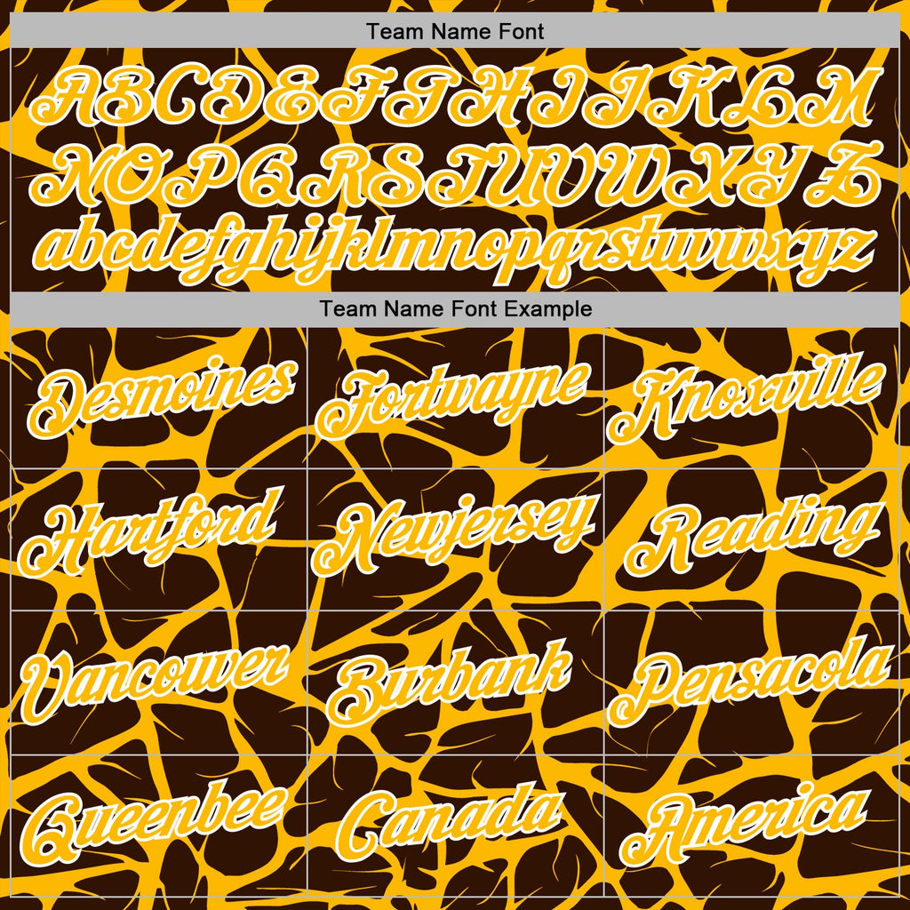 Custom Stitched Brown Gold-White 3D Pattern Design Abstract Network Sports Pullover Sweatshirt Hoodie