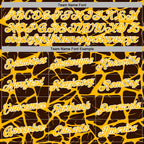 Custom Stitched Brown Gold-White 3D Pattern Design Abstract Network Sports Pullover Sweatshirt Hoodie