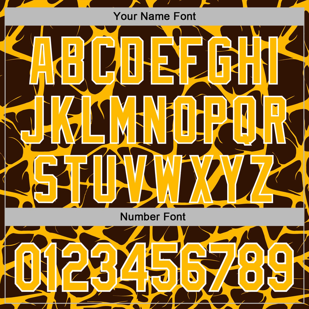 Custom Stitched Brown Gold-White 3D Pattern Design Abstract Network Sports Pullover Sweatshirt Hoodie