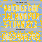 Custom Stitched Light Blue Yellow-White 3D Pattern Design Abstract Network Sports Pullover Sweatshirt Hoodie