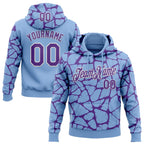 Custom Stitched Light Blue Purple-White 3D Pattern Design Abstract Network Sports Pullover Sweatshirt Hoodie
