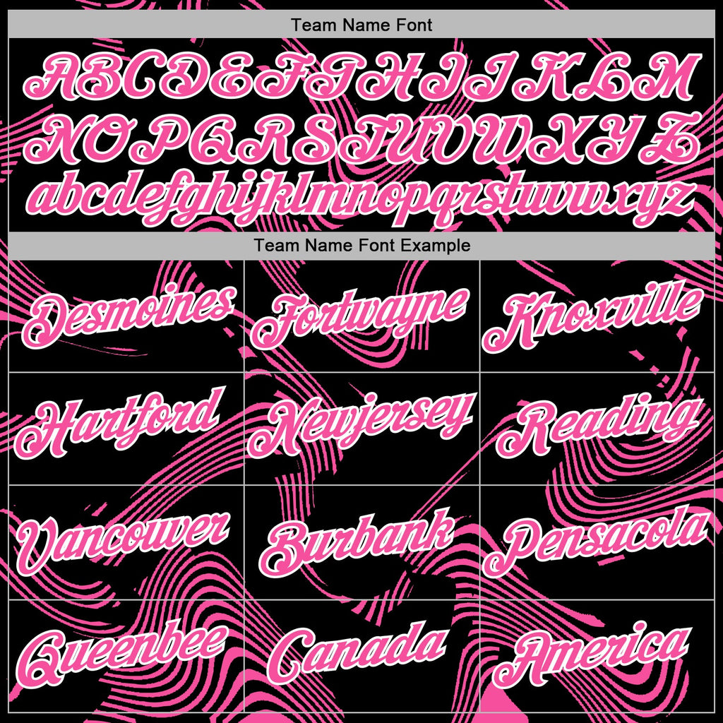 Custom Stitched Black Pink-White 3D Pattern Design Curve Lines Sports Pullover Sweatshirt Hoodie