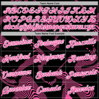 Custom Stitched Black Pink-White 3D Pattern Design Curve Lines Sports Pullover Sweatshirt Hoodie