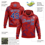 Custom Stitched Red Royal-White 3D Pattern Design Curve Lines Sports Pullover Sweatshirt Hoodie