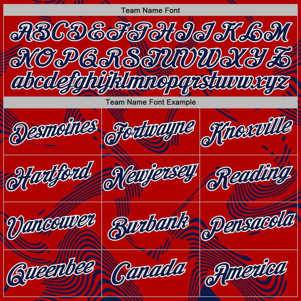 Custom Stitched Red Navy-White 3D Pattern Design Curve Lines Sports Pullover Sweatshirt Hoodie