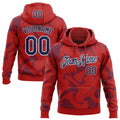 Custom Stitched Red Navy-White 3D Pattern Design Curve Lines Sports Pullover Sweatshirt Hoodie