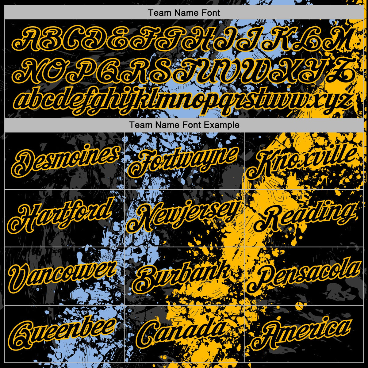 Custom Stitched Black Light Blue-Gold 3D Pattern Design Splash Sports Pullover Sweatshirt Hoodie