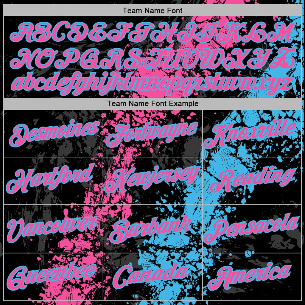 Custom Stitched Black Pink-Sky Blue 3D Pattern Design Splash Sports Pullover Sweatshirt Hoodie