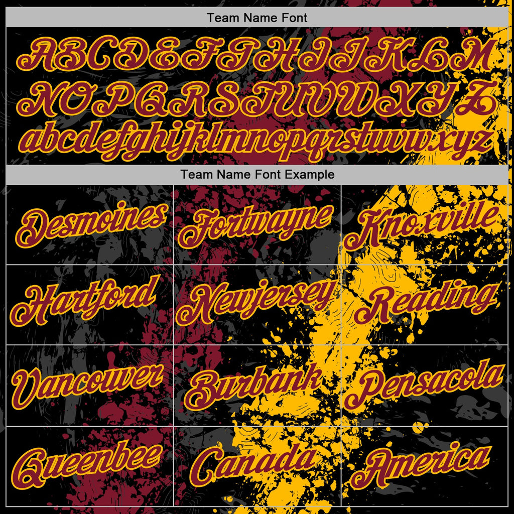 Custom Stitched Black Crimson-Gold 3D Pattern Design Splash Sports Pullover Sweatshirt Hoodie