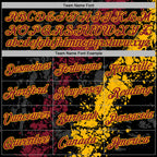 Custom Stitched Black Crimson-Gold 3D Pattern Design Splash Sports Pullover Sweatshirt Hoodie